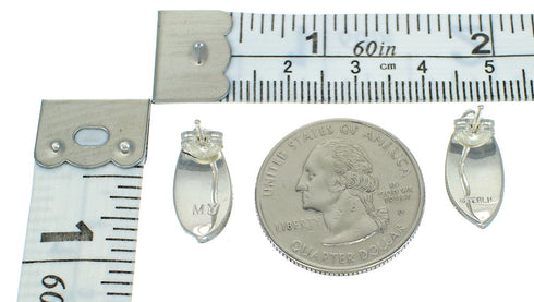 Southwest Multicolor Silver Post Earrings AX81215